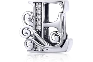TIZU Buchstaben Charms 925 Sterling Silber Alphabet Charm Anhänger für Europäischen Armband Halskette