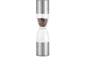 Cole & Mason Harlow Salt and Pepper Duo Mill, 2 in 1 Salt and Pepper Grinder, Kitchen Space Saving Seasoning Solution