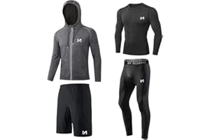 MEETYOO Men's Compression Shirt, Leggings Sports Running Trousers Functional Shirt Men's Compression Trousers Functional Underwear for Running Gym Fitness