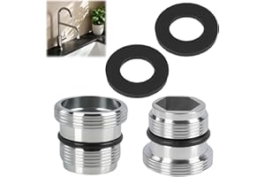 RIYBYDS 2 Pièces Adaptateurs de Robinet M18.5 à M22 en Métal, Filetage Mâle, Adaptateur Robinet m18.5, Connecteurs pour Filtres à Eau et Aérateurs, Résistants à la Corrosion pour Cuisine et Salle de Bain