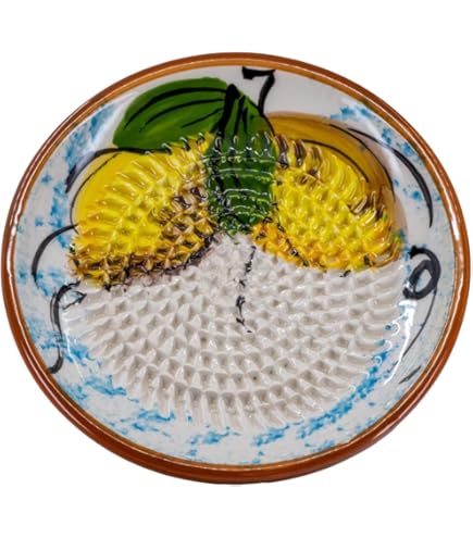 Kaladia keramisch raspbord/keramische schaaf, ideaal voor gember, Parmezaanse kaas, enz., motief: rood/wit/blauw, diameter: 12 cm, handgemaakt en handbeschilderd, gemaakt in Spanje Kaladia keramisch raspbord/keramische schaaf, ideaal voor gember, Parmezaanse kaas, enz., motief: rood/wit/blauw, diameter: 12 cm, handgemaakt en handbeschilderd, gemaakt in Spanje