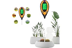 KINMRIS Soil Meter, 4-in-1 Digital Plant Soil Moisture Meter with PH/Temperature/Moisture/Light for Gardening, Lawn, Farming and Outdoor Plants
