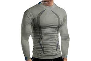 LDZYXY Maglia Termica Uomo, Maglie Calcio Uomo, Maglietta Compressione Uomo, Uomo Maglie Maniche Lunghe T Shirt Sportiva per Corsa Ciclismo Fitness