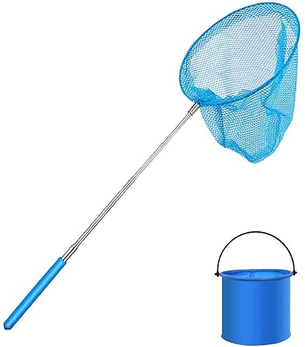 Epuisette Enfant Peche Filet à Papillon Télescopique Pour Enfants Avec Seau Pliable - Jeu De Pêche Et Chasse Aux Insectes 36-86cm Telescope Enfant