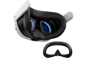 Nepagz Funda de Silicona VR para Auriculares Meta Quest 3, Almohadilla Facial y Cojín Facial Compatible con Meta Oculus Quest 3 Accesorios, Resistente al Agua y al Sudor, Negro