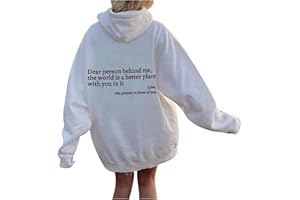 KUIH Dear Person Behind Me Hoodie, Dear Person Behind Me Sweatshirt for Women, Dear Person Behind Me Hoodie You Are Enough,The World Is A Better Place with You In It Pullover Fashion 2023 Tunic