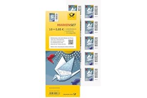 Markenset 10 x 0,85 Frankaturware 0,85 Euro Briefmarken selbstklebend Markenset stamp box + Becopa® Schutz