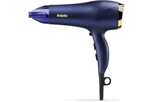‎BABYLISS BaByliss Haartrockner Midnight Luxe – Leistungsstarker 2300W Föhn, Anti-Frizz Ionen-Technologie, schnelles Trocknen, professionell und leicht, 3 Heizstufen & 2 Geschwindigkeitsstufen, 5781PE