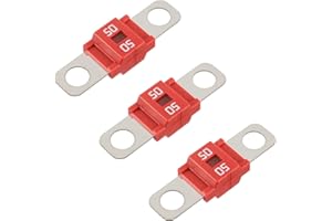 BOJACK Midi Hochstromsicherung Bolt-on Sicherung 50A Ampere rot für PKW, LKW, Baufahrzeuge, Busse, Wohnwagen (3 Stück 50A)