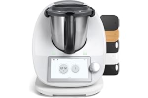 Inwee Base Scorrevole per Bimby TM6 TM5, Tavola per Bimby con Rotelle, Tavola Scorrevole in Bambù per Thermomix, Facile da Spostare - Bianco