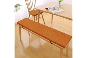 Hovoto Bench Cushion, Personalized Size Bench Cushions, 5cm Thick Furniture Porch Swing Cushions Window Seat Cushions Indoor, Non Slip Bottom Bay Window Cushion for Garden Patio， Orange， 110 * 40 * 5
