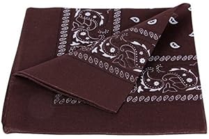 PURECITY Bandana Original Paisley Pure Coton Foulard Qualité Supérieure - Dimensions 52 cm x 52 cm - Nouvelle collection