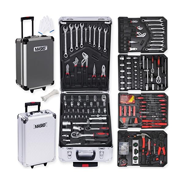 Masko® 969 tlg Werkzeugkoffer Werkzeugkasten Werkzeugkiste Werkzeug Trolley Profi 969 Teile Qualitätswerkzeug – Bild 3