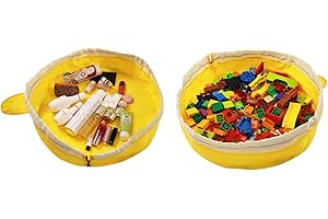 SUMBABO Toy Storage Bag and Play Mat Bag for Kids - 2 PCS Mini Toy Storage Mat Bag by Drawstring Toy Storage Container and Toy Mat Bag for Children Portable Toy Storage Organizer Bag as Gift