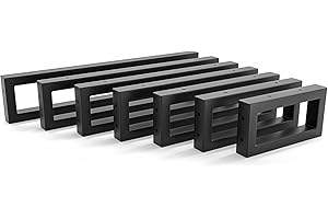 HEVVA 10 cm hohe Waschtischhalterung 20/25/30/35/40/45/50 cm | RHEIN | Aufsatz-Waschbecken Halterung, Schwerlastträger, Wandkonsole, Waschtischplatte Unterbau | (2er Set - Schwarz, 20 cm)