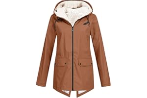 HANXIULIN Chaqueta cortavientos de forro polar para mujer, con capucha, cordón, impermeable, resistente al viento, chaqueta funcional de entretiempo con cremallera, protección solar larga, chaqueta de aviador,