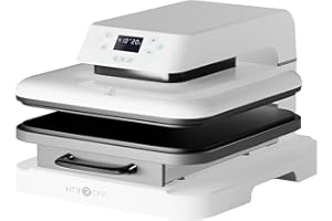 HTVRONT Heat Press Machine - 15"x15" (38cm x 38cm) Auto Heat Press Heats Up to 410°F (210°C), Ideal for Professional Iron On HTV Vinyl Projects - White