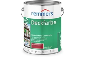 Remmers Peinture Finition Rouge suédois, 5 litres, Peinture aqueuse pour intérieur et extérieur, protection contre les intempéries pour le bois, le zinc, et nombreux autres supports.