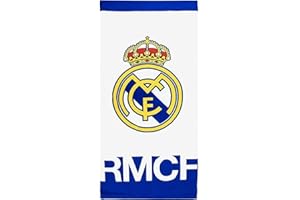 CERDÁ LIFE'S LITTLE MOMENTS Toalla Real Madrid 70x140 diseño oficial con escudo del club y colores emblemáticos - Toalla de playa Real Madrid y baño de gran tamaño ideal para fans del equipo blanco con estilo y comodidad