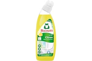 RAINETT - Produit WC Nettoyant Citron - Formule Gel - Nettoie & Fait Briller - Élimine Les Mauvaises Odeurs - Anti-Calcaire & Anti-Tartre - Flacon 100% Recyclé & Recyclable - Ecolabel - 750 ml