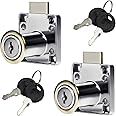 LICTOP 2pcs Cabinet Locks with 2 Keys not Universal Office Desk Drawer Lock Zinc Alloy Showcase Door Lock Furniture Wardrobe Locks