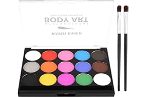 FINGERTOYS Kinderschminke Set mit 15 Farben, Schminkfarben Body Painting Gesichts-make-up Körperfarbe Kinder für Halloween Karneval Make-up Fasching