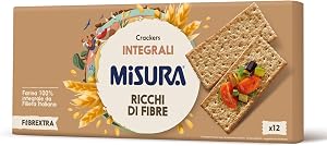 Misura Crackers Integrali Fibrextra | 14% di Fibre e 100% Farina Integrale | Confezione da 385 grammi