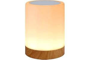 Yabtf LED Nachttischlampe, Touch Dimmbar Atmosphäre Tischlampe für Schlafzimmer Wohnzimmer, Tragbar Nachtlicht mit 16 Farben und Warmes Weißes Farbwechsel -EINWEG