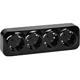 Miratic Schuko Wall Socket Wall Outlet IP20 Black Surface Plug 16A/230VAC Durable and Safe for Home and Commercial Use