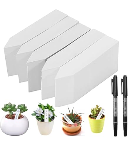 200 Etichette Per Piante Da Giardino In PVC + Pennarello | Tag T-shaped 10x6cm | Riautilizzabili E Resistenti Alle Intemperie - 4