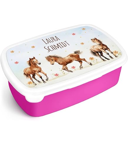 Kinder Bento Box Pferdemotiv – Midi Lunchbox 900 Ml, Mit 2 Einsätzen & Snackgabel, Spülmaschinengeeignet Kinder Bento Box Pferdemotiv – Midi Lunchbox 900 Ml, Mit 2 Einsätzen & Snackgabel, Spülmaschinengeeignet