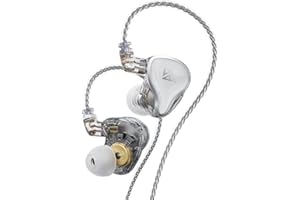 Yinyoo KZ ZAS IEM Kopfhörer, KZ New Upgraded 7BA + 1DD Hybrid Driver Wired Kopfhörer In Ear Monitor, HiFi Stereo Sound Noise Isolating Earbuds with 2pin Detachable Cable for Musicians (White, no mic)