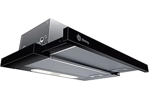 Balay - Campana telescópica, 60 cm, Instalación en recirculación, Negro, 3BT263MN