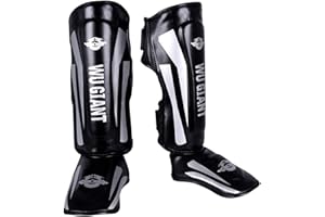 Chaoyilian Espinilleras de Boxeo,Kick Boxing Espinilleras,Espinilleras Kick Boxing Protección,Protectores De Piernas para Artes Marciales,Unisex,Protector de Piernas,para Sparring y Boxeo