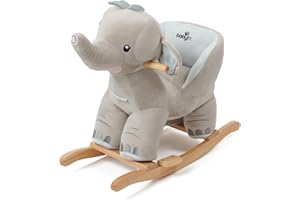 Babylo Elephant Rocking Animal with sound, 18months+, Rocker, Grey Blue