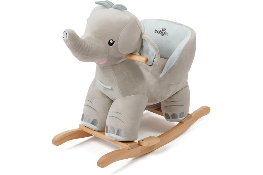 Babylo Elephant Rocking Animal with sound, 18months+, Rocker, Grey Blue