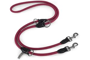 Wolfone Guinzaglio per Cani con Doppia Mano, Regolabile, Ideale per Passeggiate, Campeggio, Adatto per Cani Grandi, Medi e Piccoli, 2,1 m, Rosa Pavone