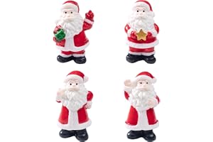 4 stycken mini jultomtestaty, dockhus juldekoration, mini W | Harts små statyetter för älvträdgård bordsdekoration för hem bord gård bakgård damm