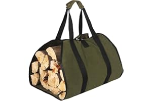 HRX PACKAGE Log Carrier,Water Resistant Large Canvas Log Holder Carrying Bags with Handle for Firewood Storage,Fireplace Tools Indoors,Outdoor, Camping Trip