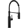 Delta Faucet Antoni Black Kitchen Faucet with Pull Down Sprayer, Commercial Style Kitchen Sink Faucet, Faucets for Kitchen Sinks, Single-Handle, Magnetic Docking Spray Head, Matte Black 18803-BL-DST