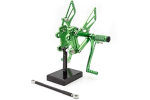 NICEDOLL CNC ZX6R 99-02 Repose-pieds réglable moto, pédale de repose-pieds pour Ninja 600 ZX6R ZX636 1999-2002/ ZX9R 1999-2003/ ZZR600 2005-2008 Green