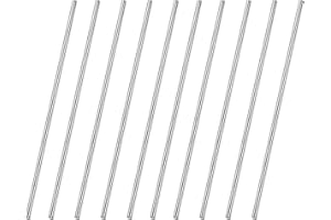 Ksvaye 10 Pieces Stainless Steel Rods 4mm x 300mm Round Metal Bars 304 Solid Stainless Steel Dowels Lathe Bar Stock for Shafts, Gears, DIY Car Airplane Models, Garden Decorations