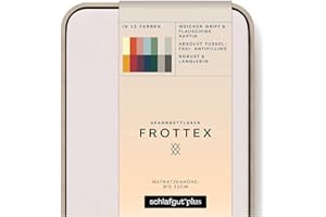 ‎SCHLAFGUT schlafgut Frottex Spannbettlaken 180x200cm bis 200x200cm - Sand Light - 75% Baumwolle, 25% Polyester, Oeko-TEX Zertifiziert - Matratzenhöhe bis 25 cm, Frottee Bettlaken