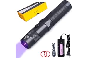 LIGHTFE UV Torch Flashlight 365nm UV Light UV302D with LG LED Source, Black Filter Lens, Max.3000mW high Power for UV Glue Curing, Rocks and Mineral Glowing, Pet Urine Detector, AC Leak Detector