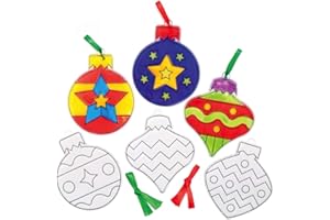 ‎BAKER ROSS Baker Ross AX560 Weihnachtskugel Sonnenfänger Deko Bastelset für Kinder - 10 Stück, Festliche Kreativsets und Bastelbedarf zum Basteln und Dekorieren zur Weihnachtszeit