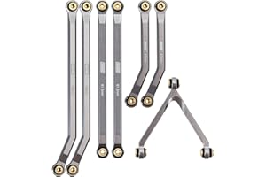 INJORA CNC Juego de Enlaces de Aluminio Enlaces de chasis de Alto Espacio para 1/24 RC Crawler Car LWB 133.5mm Axial SCX24 AXI90081 Deadbolt AXI00004 B17（Gris）
