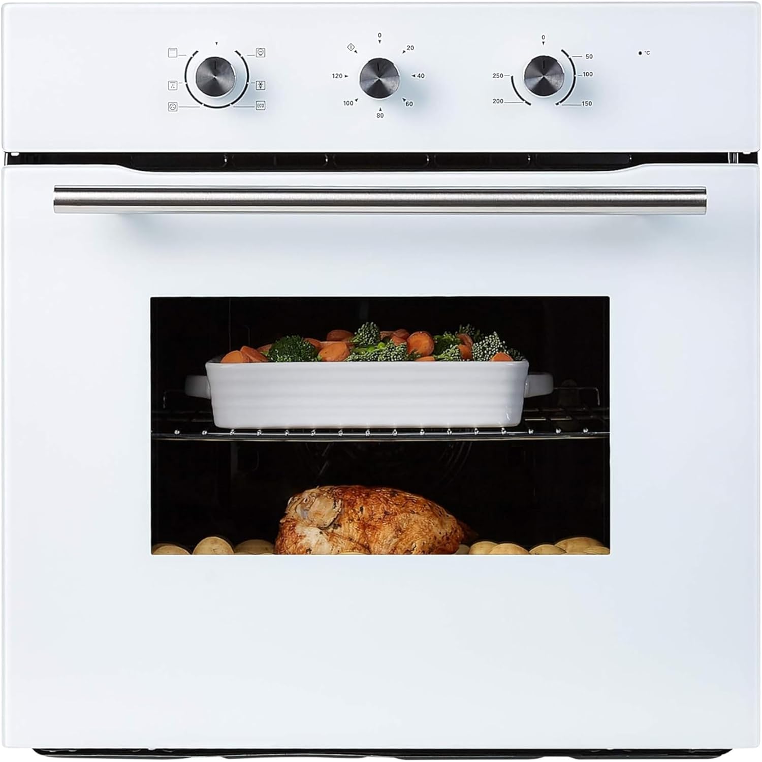 Cookology COF600WH 60cm White Built-in Single Electric Fan Forced Oven & timer