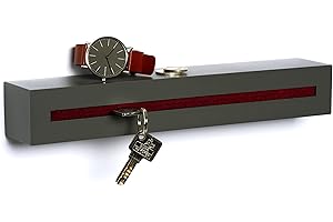 ‎BUCHENBUSCH URBAN DESIGN Buchenbusch urban design Schlüsselbrett mit Ablage aus Beton Dark Edition 33x6x5 cm, Schlüsselboard Wand, Schlüsselaufbewahrung Flur, Bordeaux