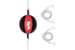 WARX Leather Double End Dodge Red Speed Ball MMA Boxing Floor to Ceiling Punching Bag Training