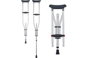 ‎VEVOR VEVOR Achselkrücken, 2 Stück, Unterarmgehstütze, höhenverstellbar, 13 Stufen, aus Aluminium, weiches Kissen, für Erwachsene, Jugendliche, Chirurgie, Behinderung, Beinverletzung